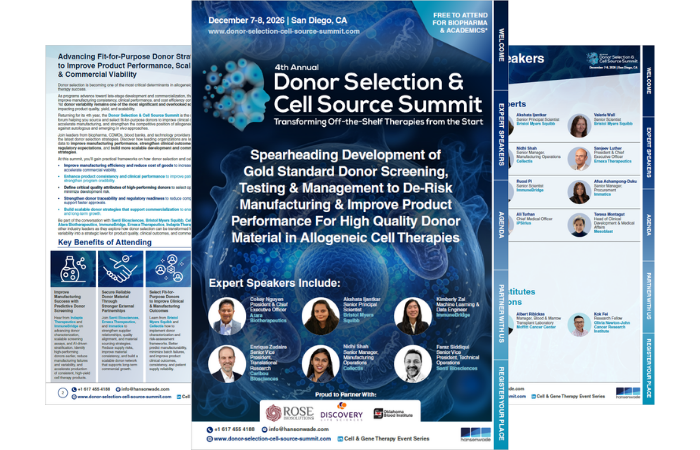 4th Donor Selection & Cell Source Summit Brochure Image