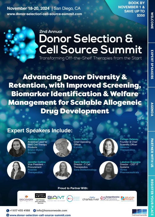 2nd Donor Selection & Cell Source Summit Brochure